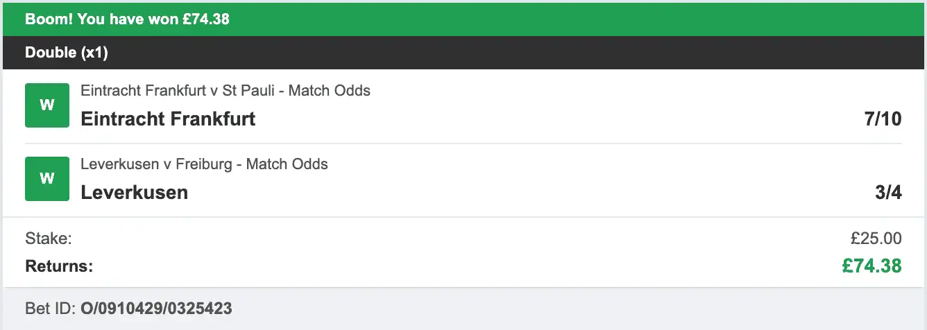 Bundesliga Winners - Winner Double - 2025-10-26